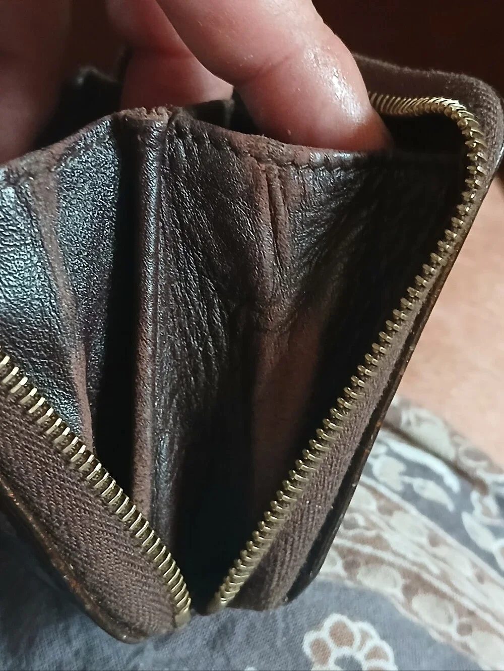 CELINE brown leather coin purse